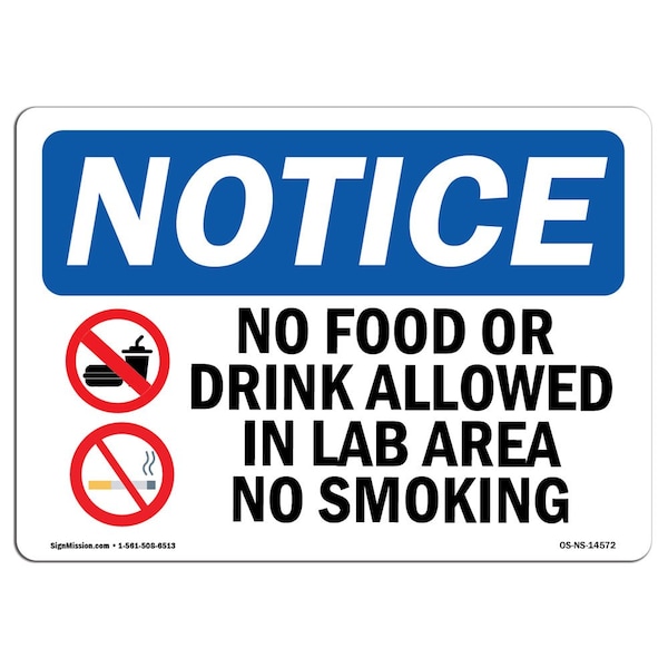 Sign, 3.5" H, No Food Or Drink Allowed In Sign, Landscape, NS-D-35-L-14572-10PK